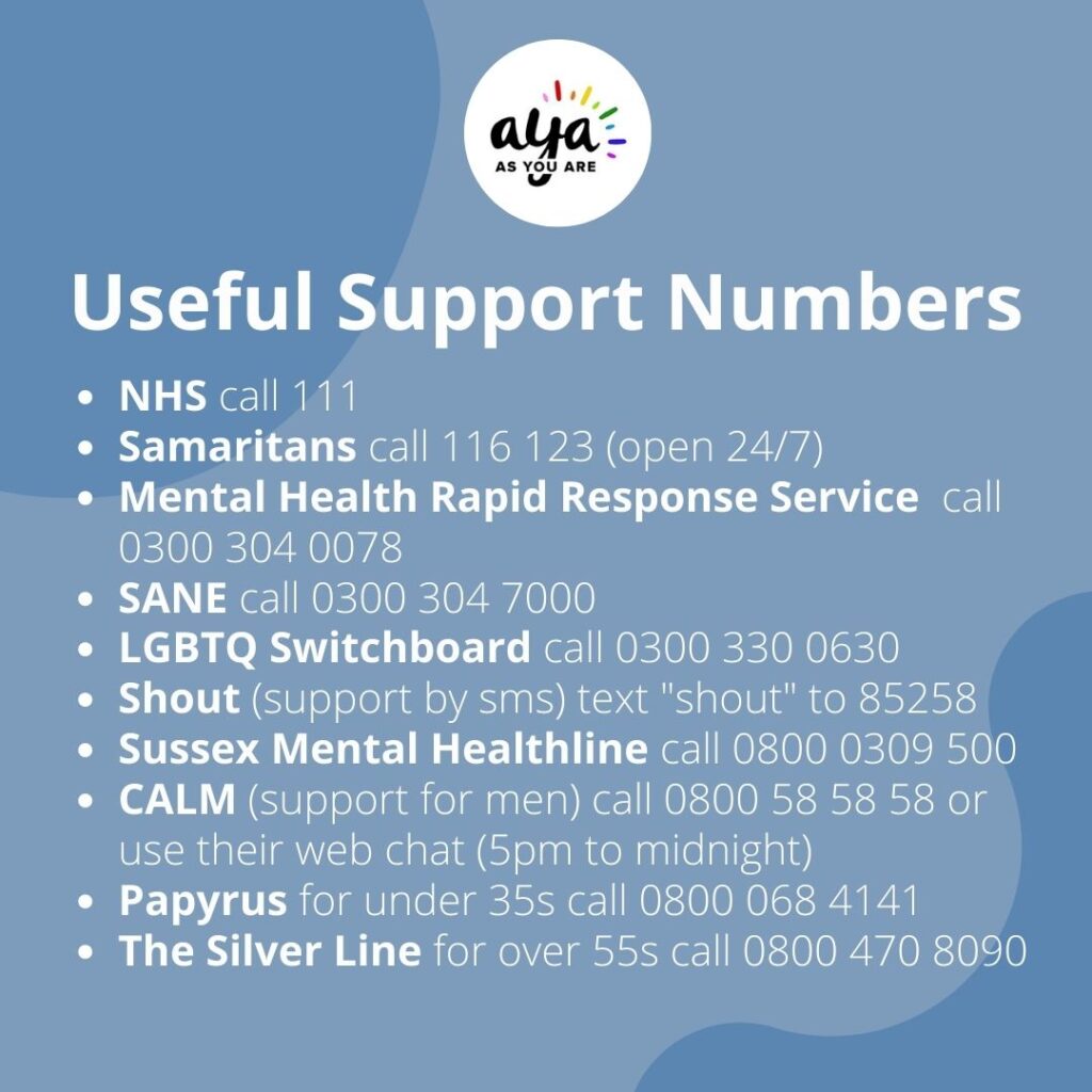 AYA useful support numbers